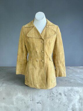 Marquis Vintage 70s Suede Leather Double Breasted Jacket